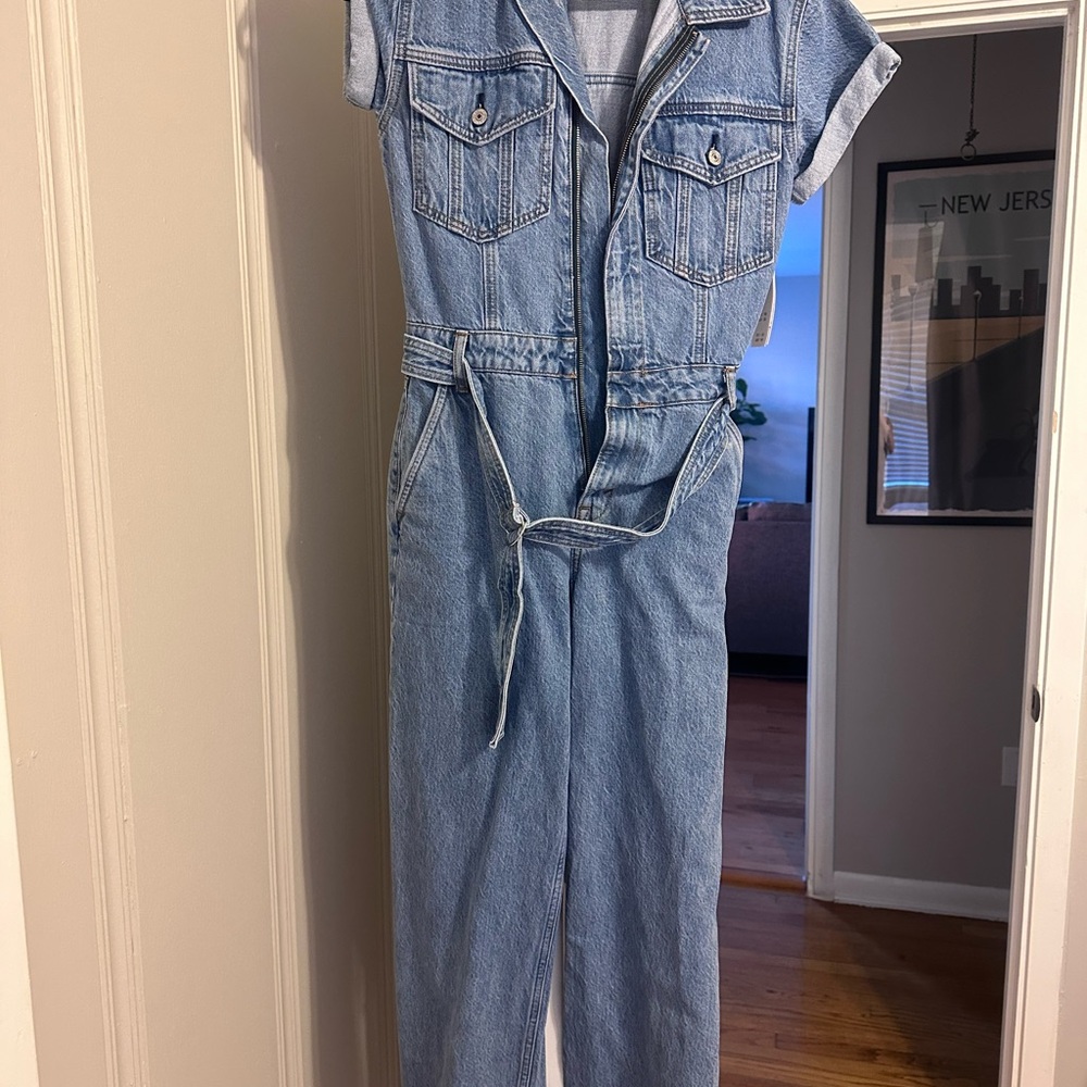 Abercrombie & Fitch Light Blue Denim Jumpsuit